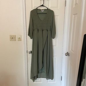 Fehrnvi forest green midi dress